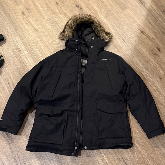 Eddie Bauer Men's Down Parka with faux fur hood - size XXL - Picture 1 of 7